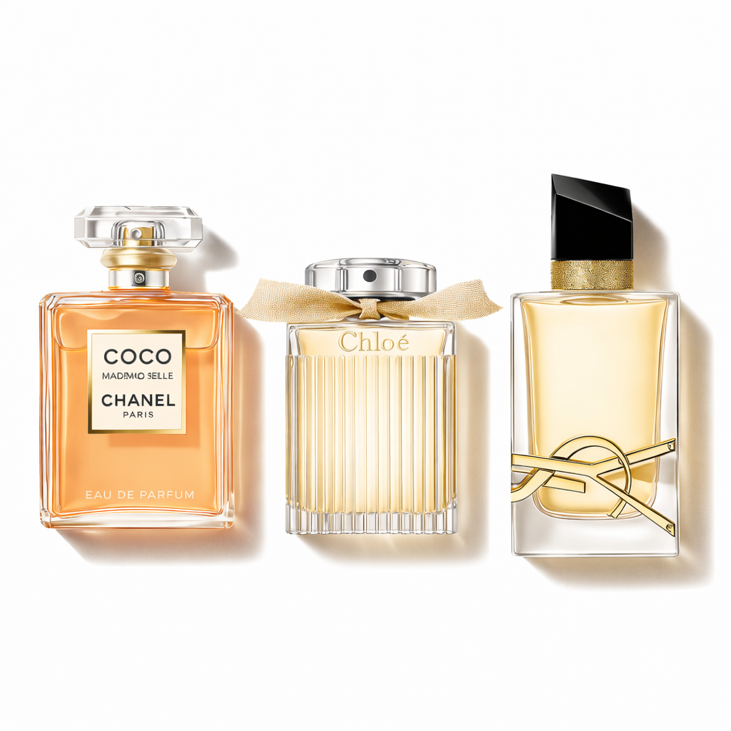 Combo de 3 perfumes Chanel COCO MADEMOISELLE, Yves Saint Laurent LIBRE e CHLOÉ 100ml